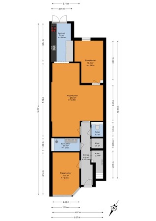 Floorplan - Copernicuslaan 58C, 2561 VJ Den Haag